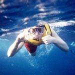 Snorkeling with thumbs up