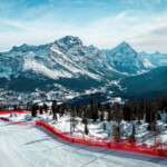 Scenic view of Tofana ski racing slope in Cortina d'Ampezzo in Italy