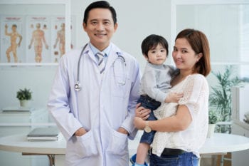 Doctor and patients in Vietnam