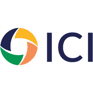 Vibrant conference logo featuring interconnected colorful shapes representing innovation and collaboration at ICI 2025 event.