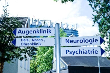 German Hospital sign in the German language