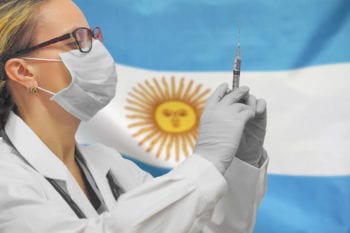 Female doctor in Argentina.