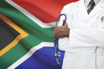 south africa flag with doctor