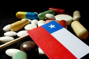 Chilean flag with pills