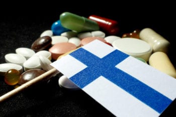 Finnish flag with pills