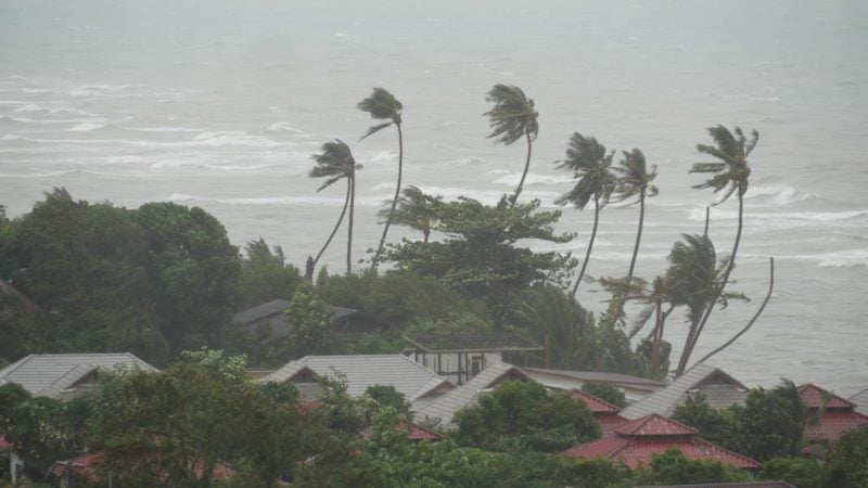 The coast of Thailand is battered by a typhoon - a natural disaster you can experience while traveling
