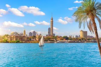 Cairo, Egypt downtown viewed from the river