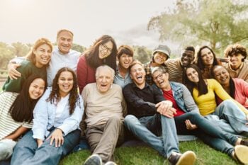 Happy group with their travel insurance plan