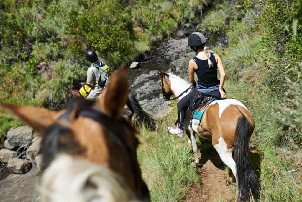 a guided horseback tour indicating the need for adventure travel insurance