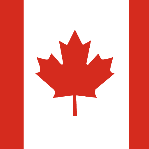 Flag of Canada featuring a red maple leaf, symbolizing Canadian patriotism and national identity. Ideal for content related to Canadian insurance coverage for international travelers and residents.