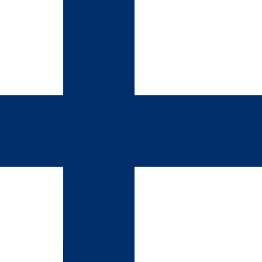 A close-up of a Finnish flag with blue cross on a white background, symbolizing international insurance coverage for global citizens and travelers.