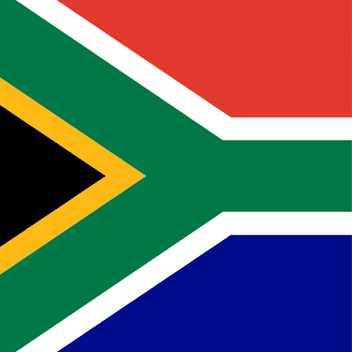 Vibrant South African flag with green, black, yellow, red, white, and blue colors, representing the country's diverse culture and heritage, used for national pride and international identity.