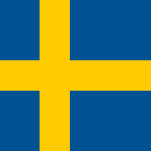 Bright, high-resolution image of the Swedish national flag with blue background and yellow cross, symbolizing Swedish heritage and international presence in healthcare and insurance.