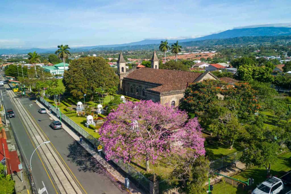 an aerial view of Heredia, one of the safest places to live in Costa Rica