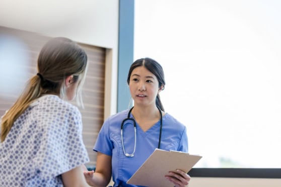 a female patient receiving Hong Kong healthcare at a public hospital
