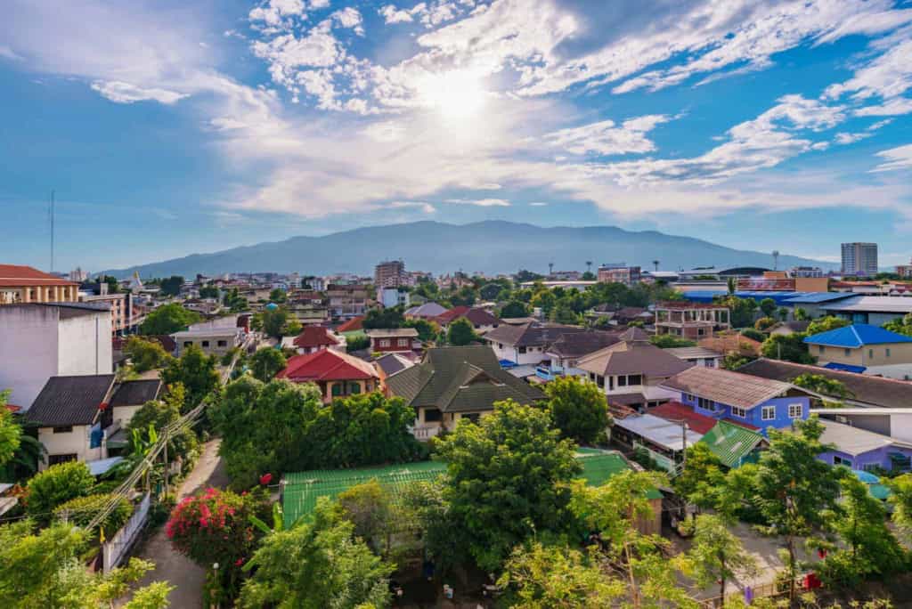aerial view of Chiang Mai, one of the best places to retire in Thailand