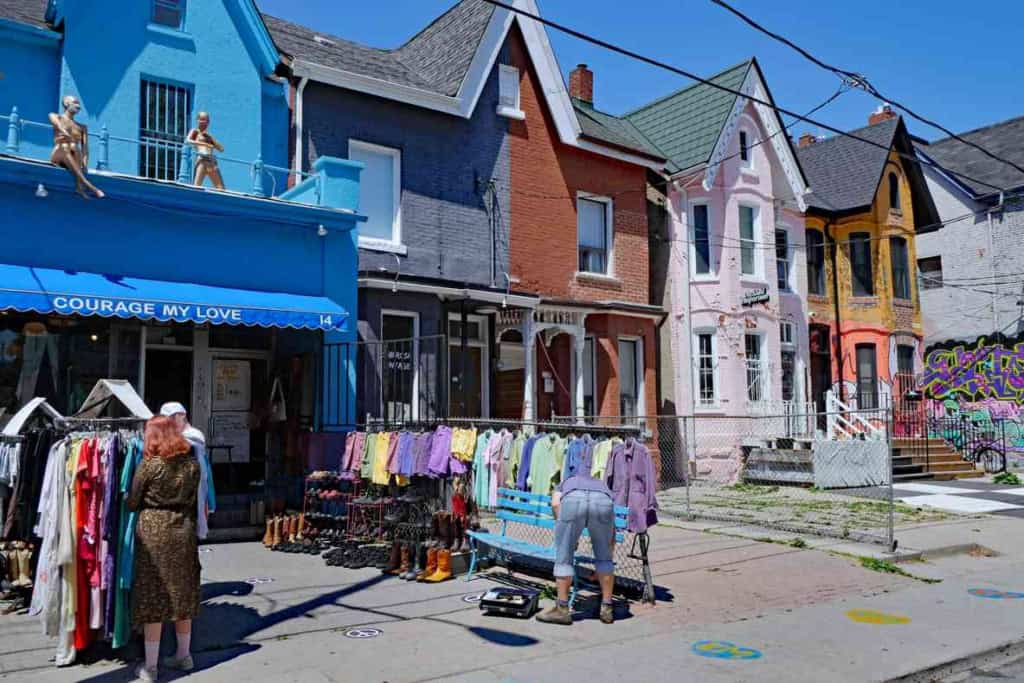 houses in Kensington Market in the Distillery District in Canada, where many expats choose to retire