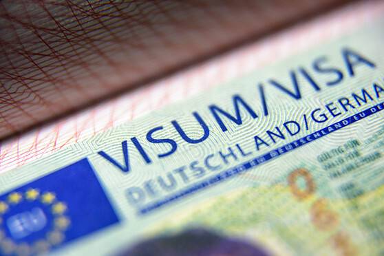 Close-up of a German work visa document, highlighting the visa type and country details, essential for international citizens planning to work in Germany.