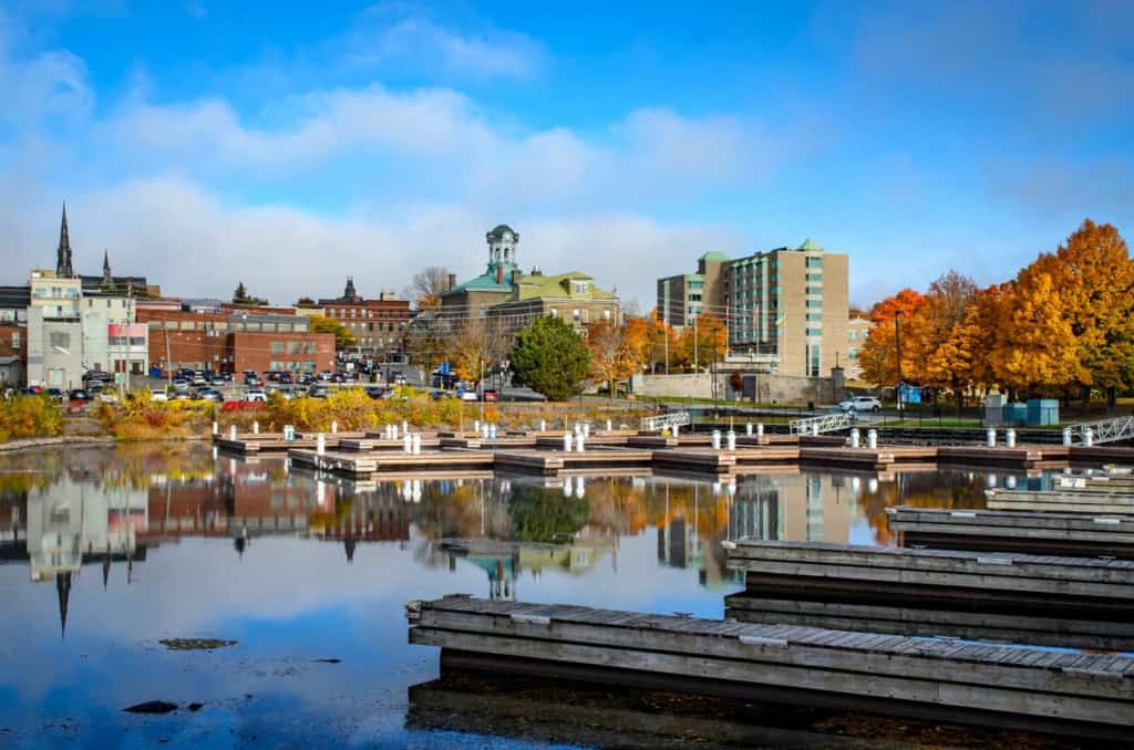 Marina harbour in Brockville, which has one of the most affordable cost of living in Canada
